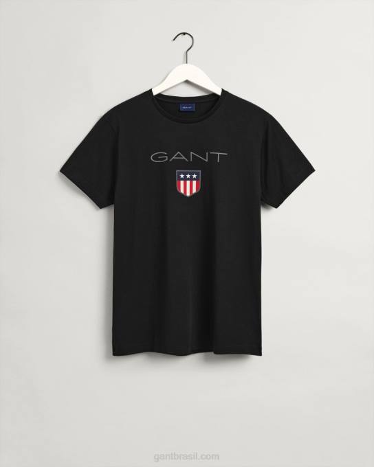 camiseta escudo N424C190 preto GANT homens