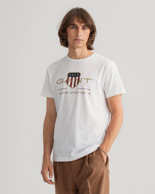 camiseta escudo de arquivo N424C137 branco GANT homens