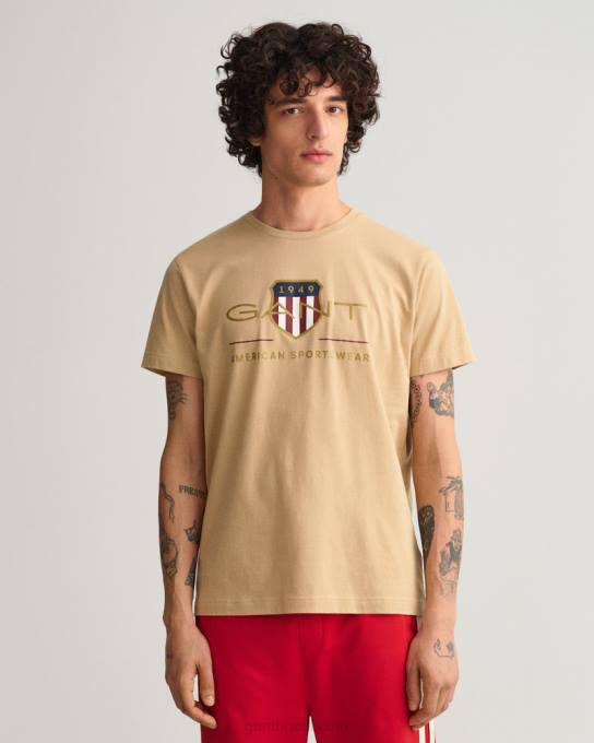 camiseta escudo de arquivo N424C188 bege avelã GANT homens