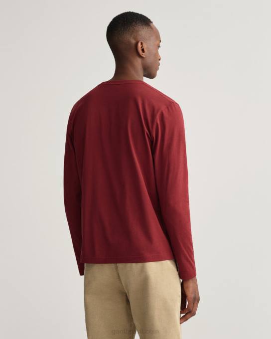 camiseta manga longa original N424C134 vermelho rechonchudo GANT homens