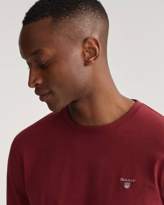 camiseta manga longa original N424C134 vermelho rechonchudo GANT homens