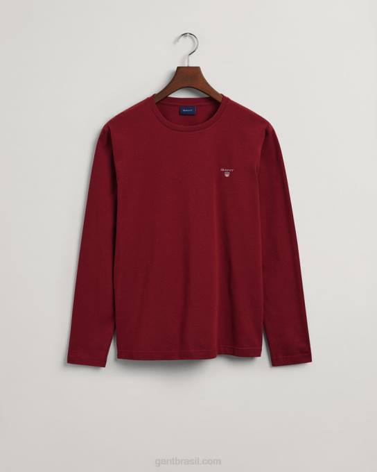 camiseta manga longa original N424C134 vermelho rechonchudo GANT homens