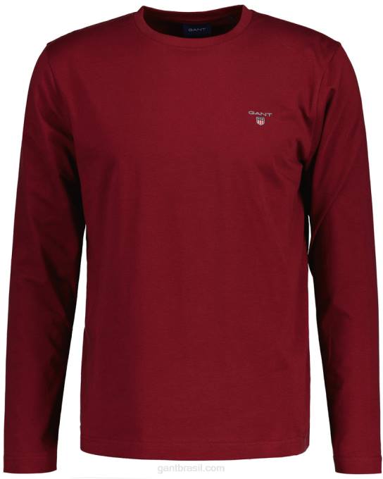 camiseta manga longa original N424C134 vermelho rechonchudo GANT homens