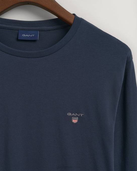 camiseta manga longa original N424C180 noite azul GANT homens