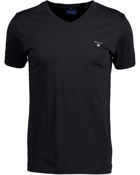 camiseta original slim fit com decote em V N424C183 preto GANT homens