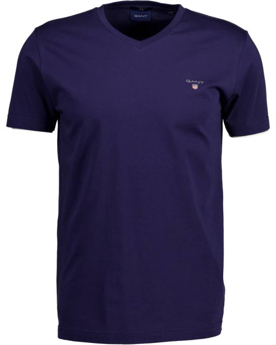 camiseta original slim fit com decote em V N424C191 noite azul GANT homens