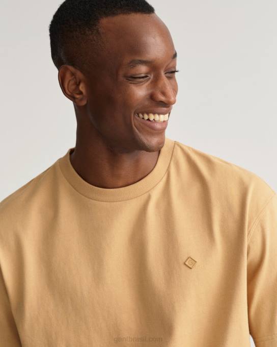 icon g t-shirt essencial N424C136 bege caramelo GANT homens