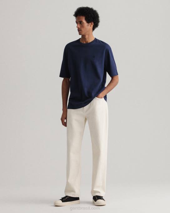 icon g t-shirt essencial N424C147 noite azul GANT homens