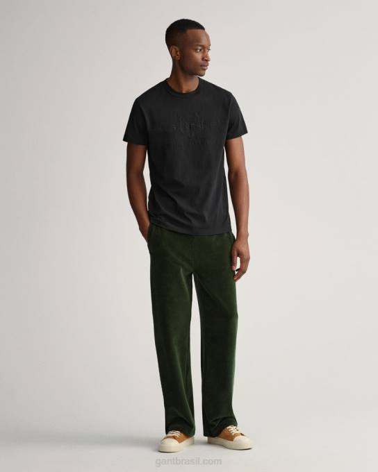 t-shirt de escudo de arquivo tonal N424C174 preto GANT homens