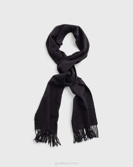 cachecol de lã N424C577 preto GANT homens