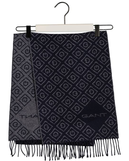 cachecol de lã ícone g N424C574 azul clássico GANT homens