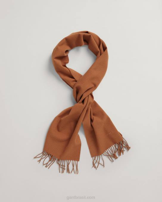 cachecol de lã sólida N424C566 noz torrada GANT homens