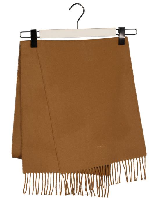 cachecol de lã sólida N424C566 noz torrada GANT homens