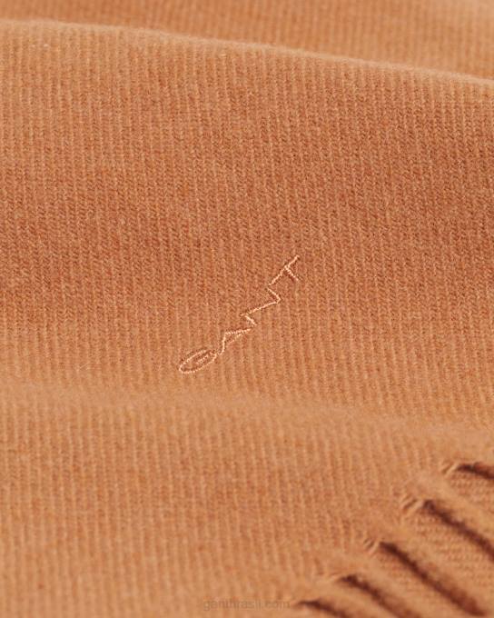 cachecol de lã sólida N424C566 noz torrada GANT homens