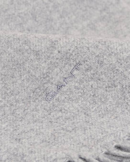 cachecol de lã sólida N424C568 melange cinza GANT homens