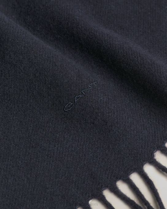 cachecol de lã sólida N424C575 noite azul GANT homens