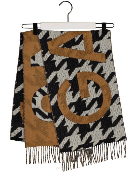 lenço com logo houndstooth N424C563 Ébano preto GANT homens