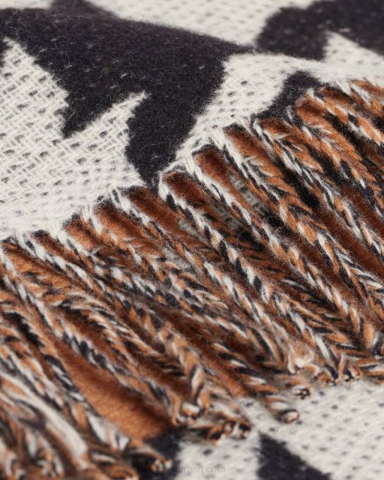 lenço com logo houndstooth N424C563 Ébano preto GANT homens