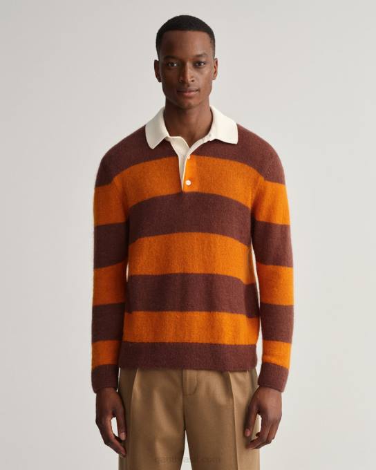 rugger barstripe mohair N424C349 laranja dourada GANT homens