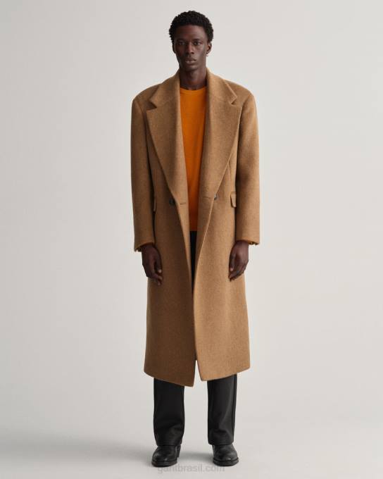 suéter de gola redonda em piquê de algodão N424C305 dk mostarda laranja GANT homens