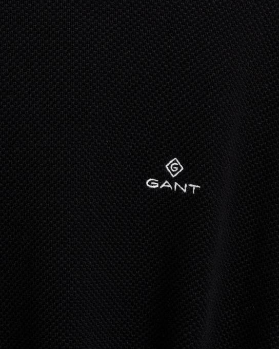suéter de gola redonda em piquê de algodão N424C331 preto GANT homens
