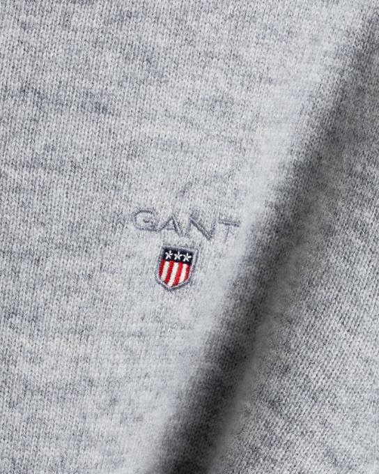 suéter de lã de carneiro super fino com decote em V N424C364 melange cinza claro GANT homens