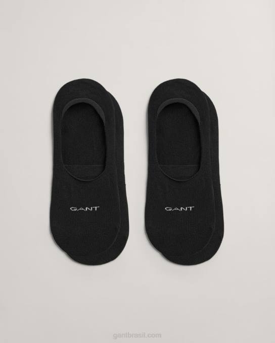 Pacote com 2 meias invisíveis N424C539 preto GANT homens