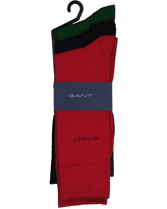 Pacote de 3 meias de algodão macio N424C538 pôr do sol de outono GANT homens