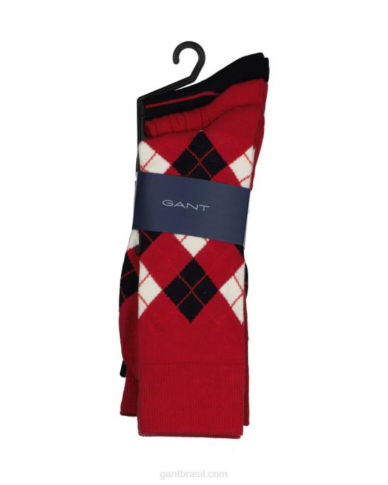 pacote de 3 meias argyle N424C527 pôr do sol de outono GANT homens