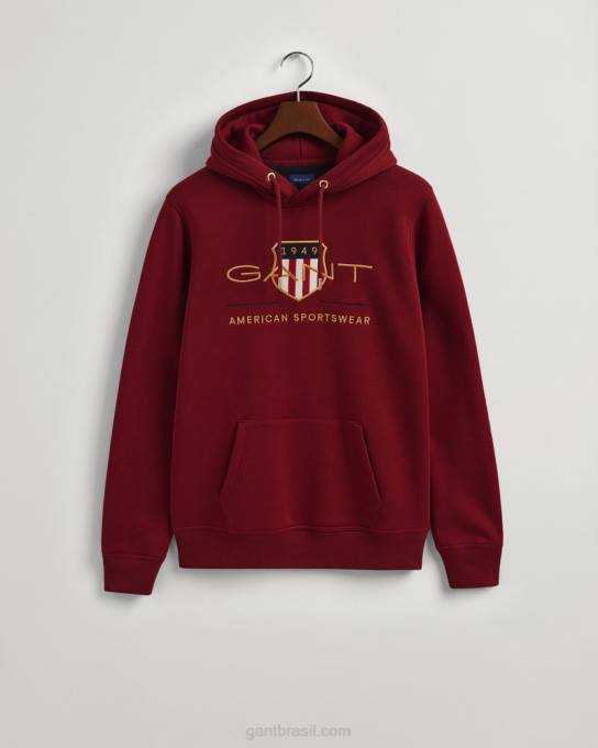 capuz de escudo de arquivo N424C233 vermelho rechonchudo GANT homens