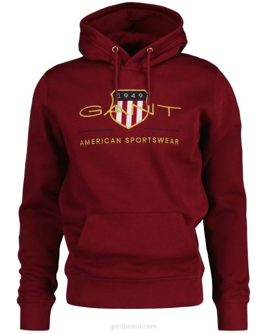 capuz de escudo de arquivo N424C233 vermelho rechonchudo GANT homens