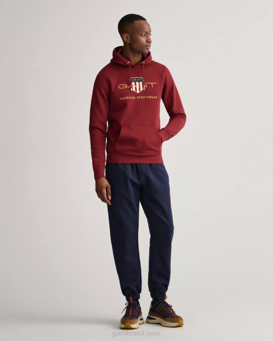 capuz de escudo de arquivo N424C233 vermelho rechonchudo GANT homens