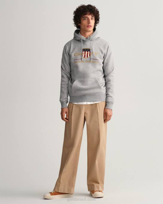 capuz de escudo de arquivo N424C235 melange cinza GANT homens