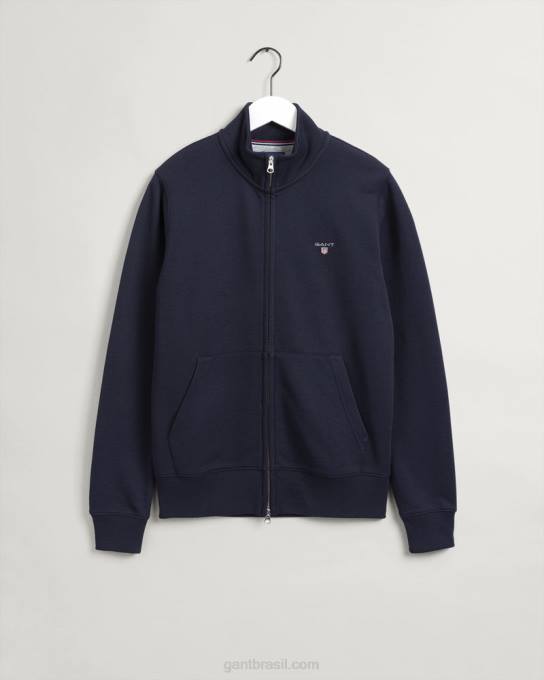 cardigã original com zíper N424C278 noite azul GANT homens