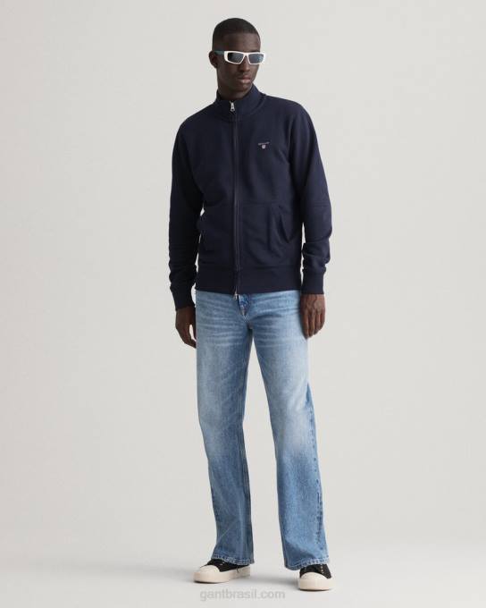cardigã original com zíper N424C278 noite azul GANT homens