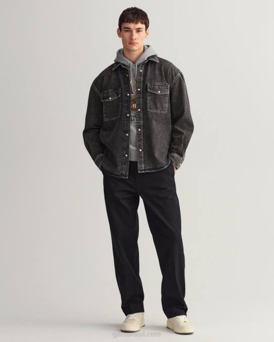 moletom com capuz de escudo N424C282 melange cinza GANT homens