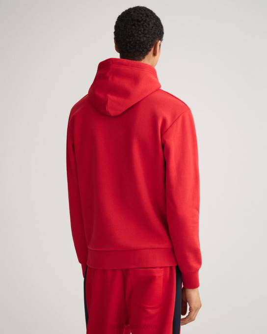 moletom com capuz de escudo N424C290 vermelho rubi GANT homens