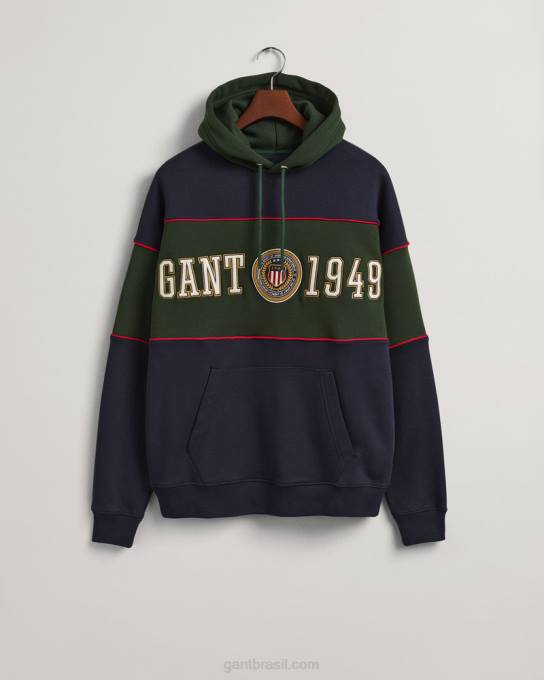 moletom com capuz de escudo de crista N424C296 noite azul GANT homens