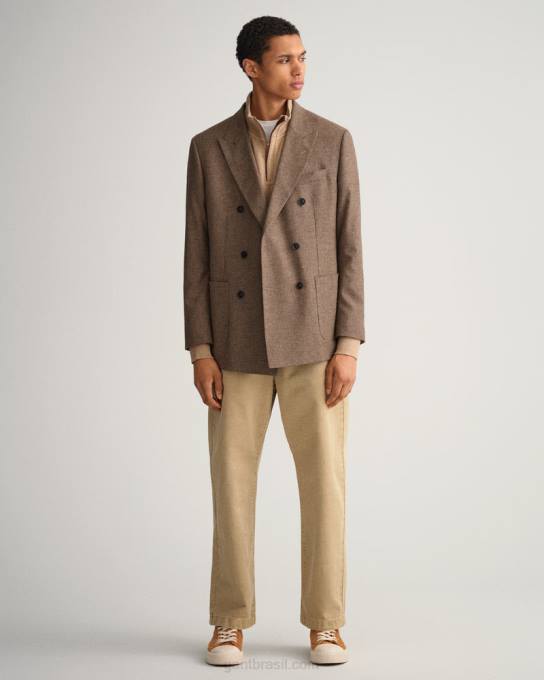 moletom com meio zíper e canelado sacker N424C232 caqui mel GANT homens