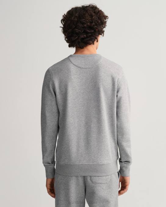 moletom decote careca archive shield N424C254 melange cinza GANT homens