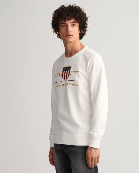 moletom decote careca archive shield N424C264 casca de ovo GANT homens