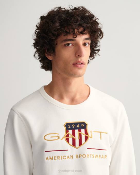 moletom decote careca archive shield N424C264 casca de ovo GANT homens