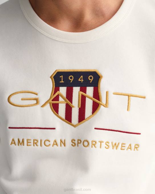 moletom decote careca archive shield N424C264 casca de ovo GANT homens