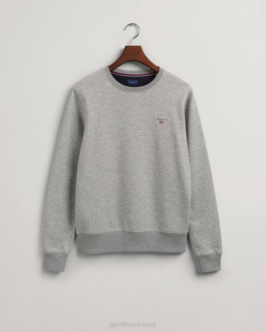 moletom gola redonda original N424C294 melange cinza GANT homens