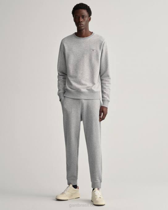 moletom gola redonda original N424C294 melange cinza GANT homens