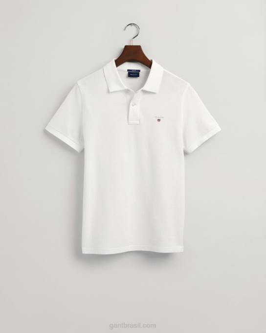 camisa pólo piquê original N424C106 branco GANT homens