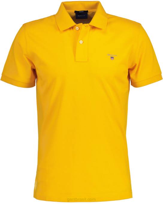 camisa pólo piquê original N424C109 amarelo cítrico GANT homens