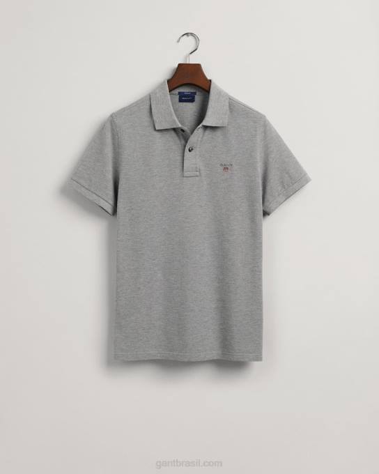 camisa pólo piquê original N424C116 melange cinza GANT homens