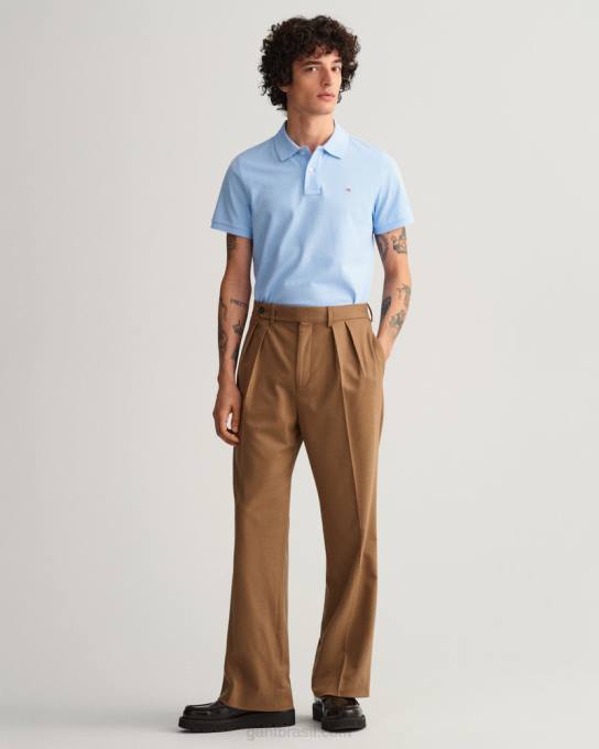 camisa pólo piquê original N424C117 capri azul GANT homens