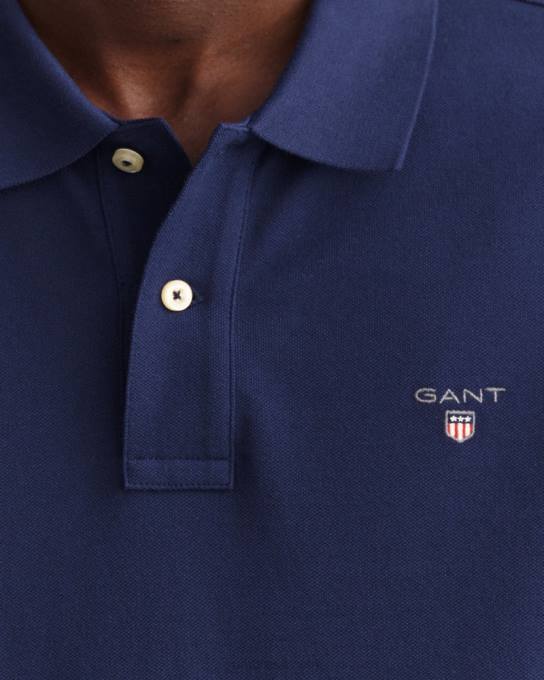 camisa pólo piquê original N424C118 noite azul GANT homens